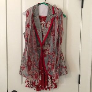 Etro three parts- top, sleeveless jacket, scarf